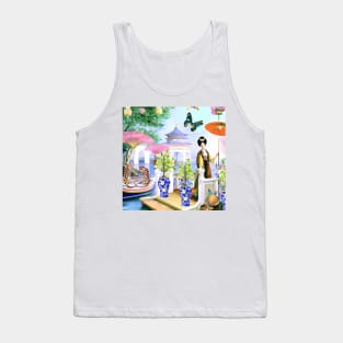 Lemon tree chinoiserie garden Tank Top